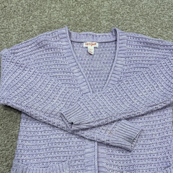 Cat & Jack Lilac Knit Cardigan - Picture 2 of 4